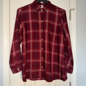 Old Navy Maroon Plaid Button-Up Shirt